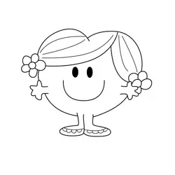 Little Miss 3 Free Coloring Page for Kids
