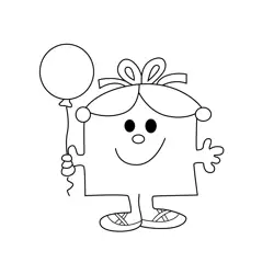 Little Miss Birthday Free Coloring Page for Kids