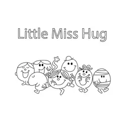 Little Miss Hug Little Miss Hug Free Coloring Page for Kids