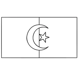 Algerian Flag Free Coloring Page for Kids