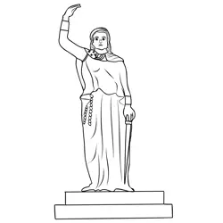 Statue Of Dyhia In Khenchela (algeria) Free Coloring Page for Kids