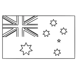 Flag Of Australia Free Coloring Page for Kids