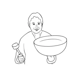 Singing Bowls Traditionally Used Free Coloring Page for Kids