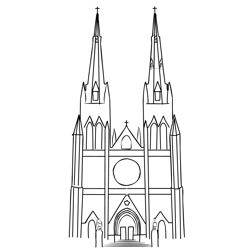 St Marys Cathedral Free Coloring Page for Kids