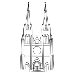 St Marys Cathedral Free Coloring Page for Kids