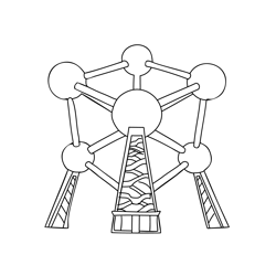 Atomium Free Coloring Page for Kids