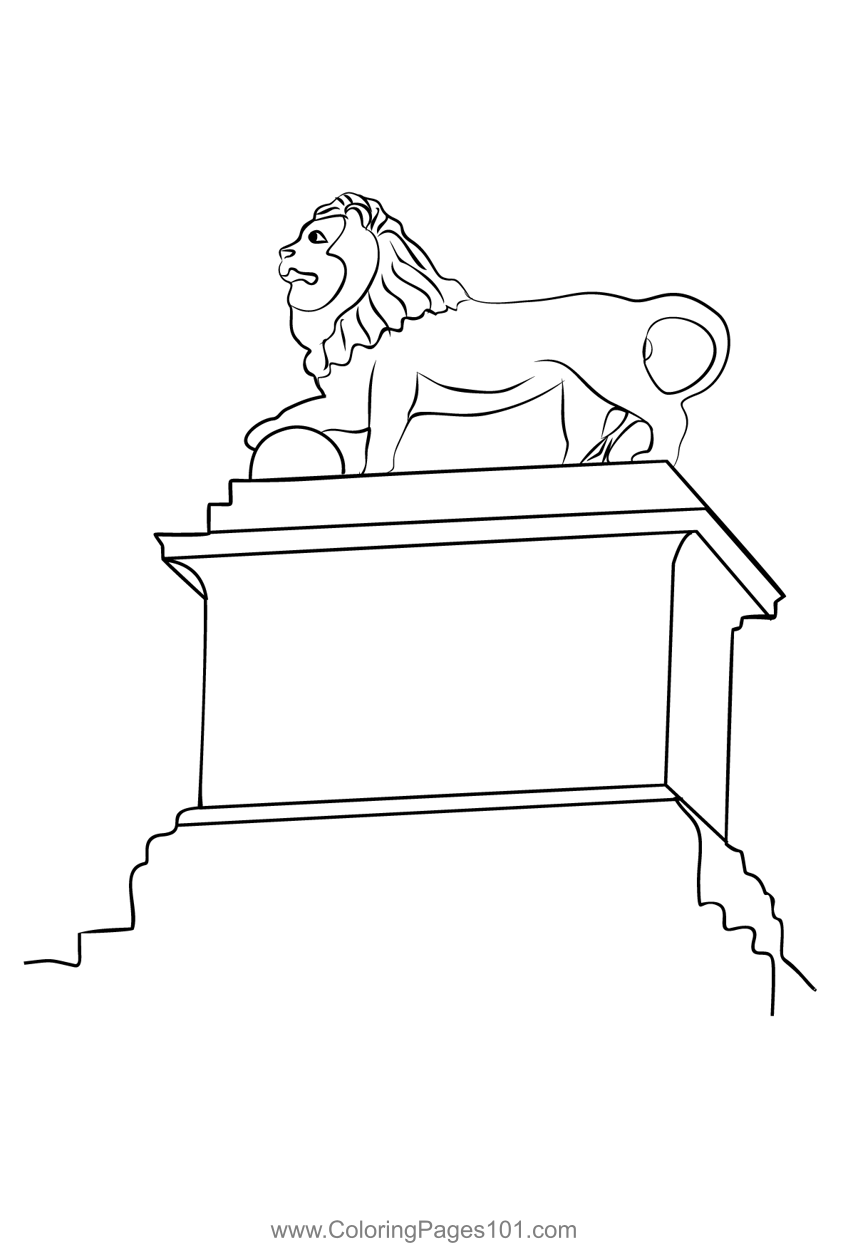 Belgium Lion National Animal Coloring Page for Kids - Free Belgium  Printable Coloring Pages Online for Kids  | Coloring  Pages for Kids