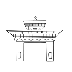 Bhutan Gate Free Coloring Page for Kids