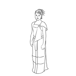 Bhutan Traditional Dress Free Coloring Page for Kids