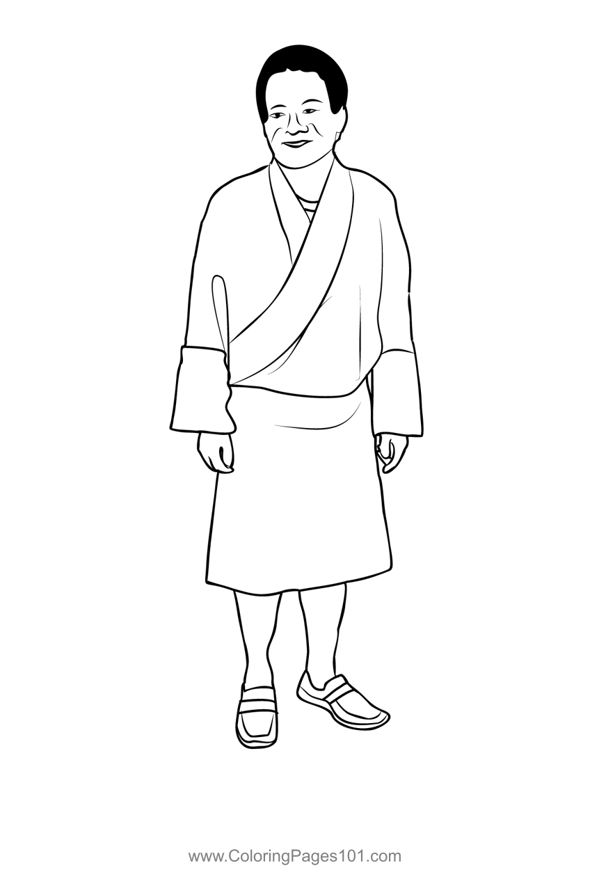 Bhutanese Warrior In Traditional Dress