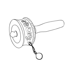 Buddhist Prayer Wheel Free Coloring Page for Kids