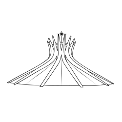 Brasilia Cathedral Brazil Free Coloring Page for Kids