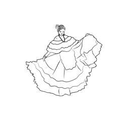 Brazil Traditional Dress Free Coloring Page for Kids
