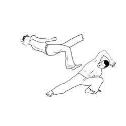 Capoeira Brazil Free Coloring Page for Kids