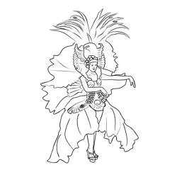 National Costume Free Coloring Page for Kids