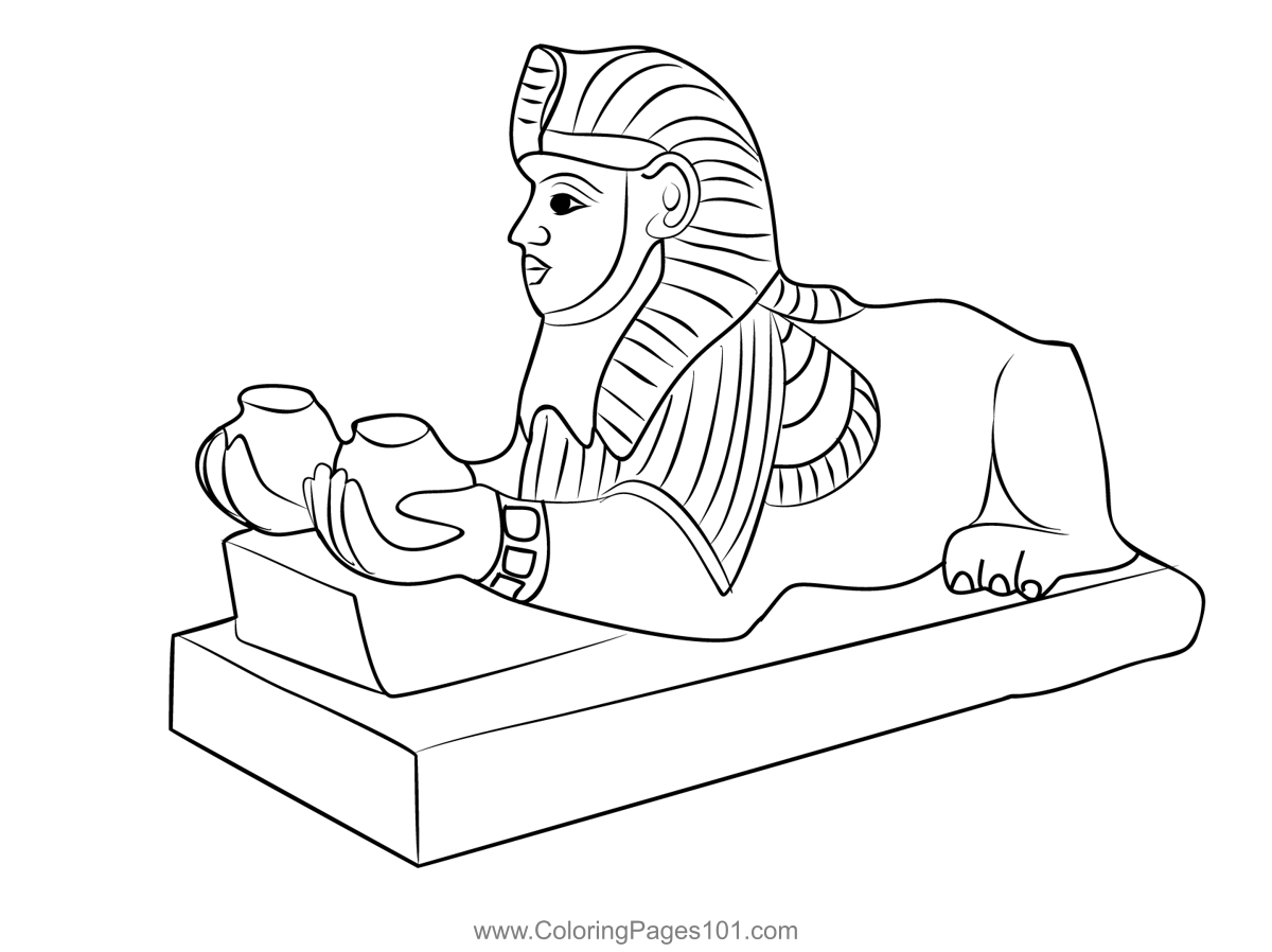 Egyptian Art Coloring Page for Kids - Free Egypt Printable Coloring