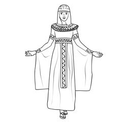 Egyptian Women Free Coloring Page for Kids