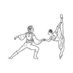 Ballet Dance Free Coloring Page for Kids