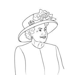 Queen Elizabeth London Free Coloring Page for Kids