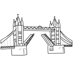 Tower Bridge In London Free Coloring Page for Kids