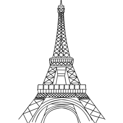 Eiffel Tower Free Coloring Page for Kids