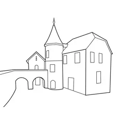 The Castle At Dilsberg, Germany Free Coloring Page for Kids