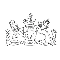 Colony Armorial Bearing Free Coloring Page for Kids