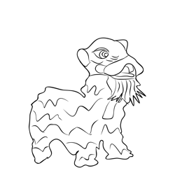 Lion Dance Hong Kong Free Coloring Page for Kids