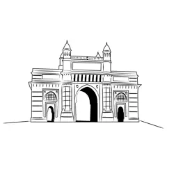 Gateway Of India Free Coloring Page for Kids