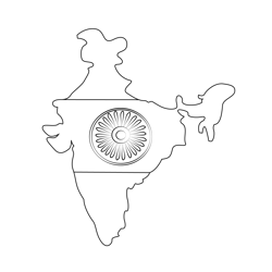 India Map Free Coloring Page for Kids
