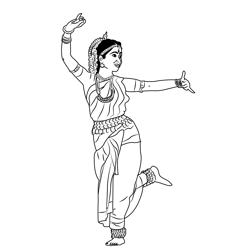 Indian Dance Free Coloring Page for Kids