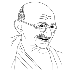 Mahatma Gandhi Free Coloring Page for Kids