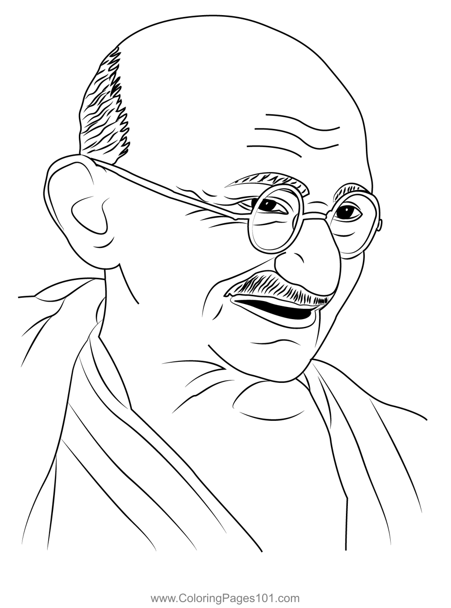 Mahatma Gandhi Coloring Page for Kids - Free India Printable ...