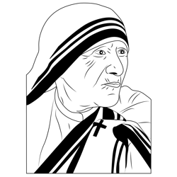 Mother Teresa Free Coloring Page for Kids