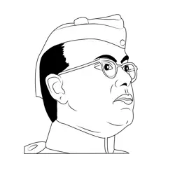 Subhash Chandra Bose Free Coloring Page for Kids