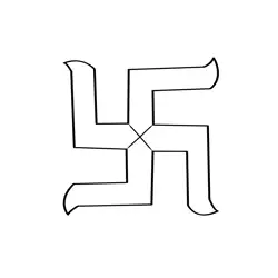 Swastika Hindu Religious Symbol Free Coloring Page for Kids