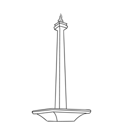 National Monument Jakarta, Indonesia Free Coloring Page for Kids