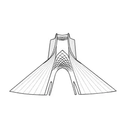 Azadi Tower In Tehran Free Coloring Page for Kids