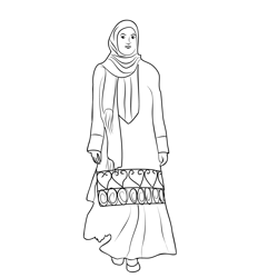 Islamic Women Iran Free Coloring Page for Kids