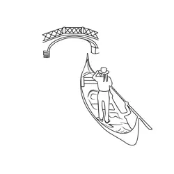 Italy, Venice Free Coloring Page for Kids