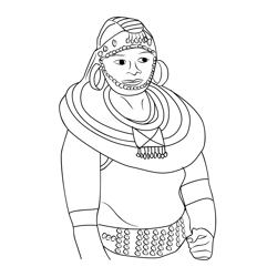 Sosian Culture Pokot Lady Free Coloring Page for Kids