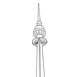 Kuwait Liberation Tower Free Coloring Page for Kids