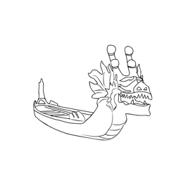 Dragon Boat Free Coloring Page for Kids
