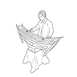 Traditional Music Instrument Free Coloring Page for Kids