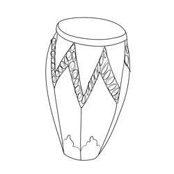 Malaysia Traditional Musical Instrument Free Coloring Page for Kids