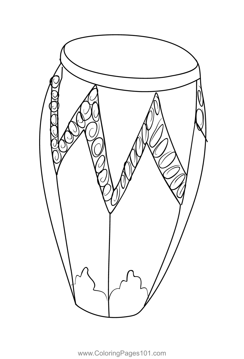 Malaysia Traditional Musical Instrument Coloring Page for Kids - Free