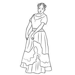 Campeche Traditional Dress Free Coloring Page for Kids