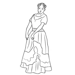 Campeche Traditional Dress Free Coloring Page for Kids