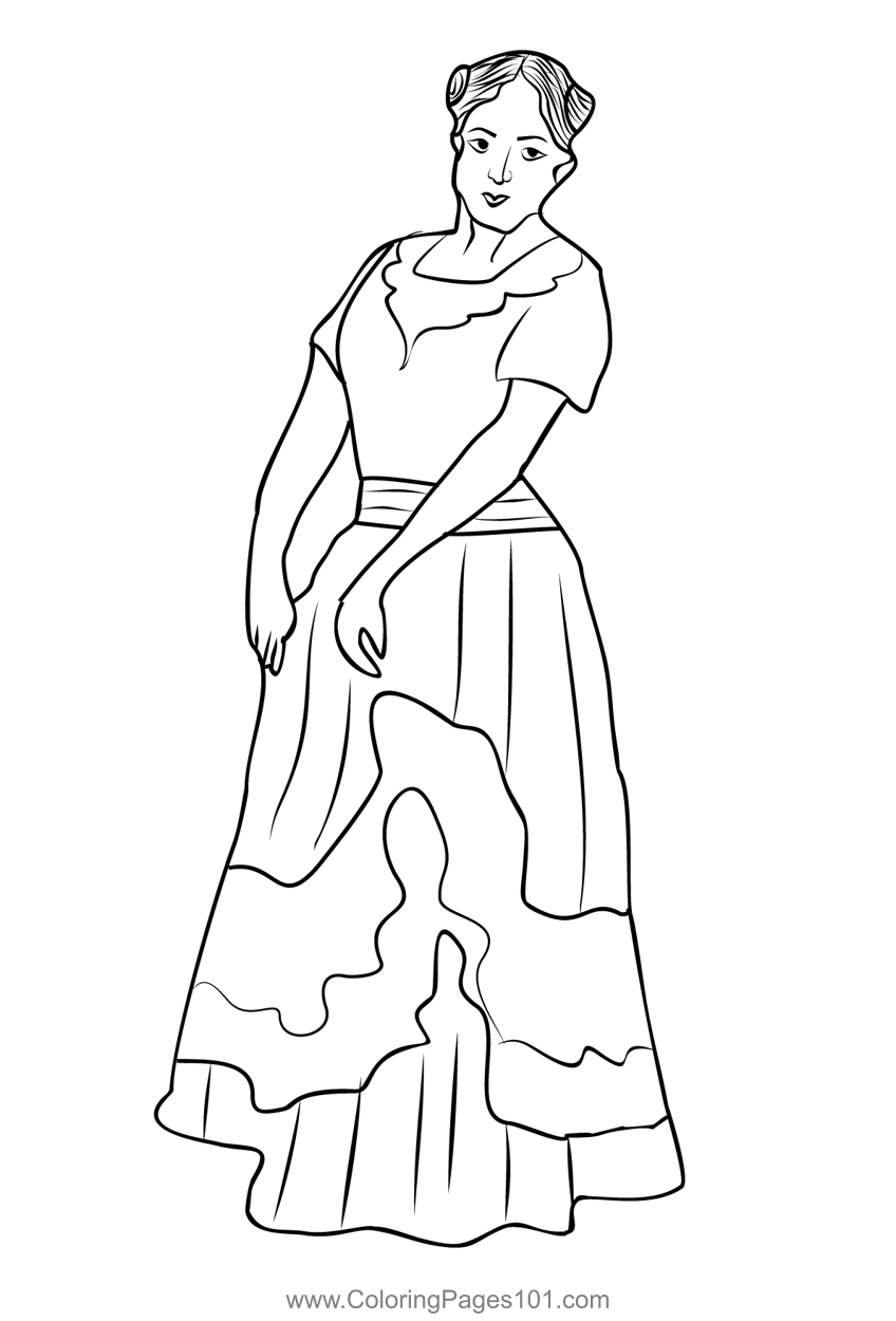 Campeche Traditional Dress Coloring Page for Kids - Free Mexico Printable Coloring  Pages Online for Kids - ColoringPages101.com | Coloring Pages for Kids