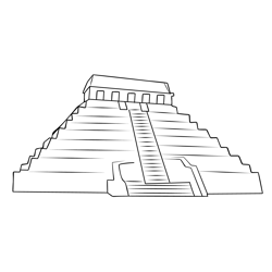 Maya Pyramid At Palenque Mexico Free Coloring Page for Kids